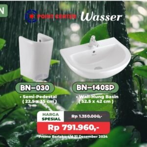 TERMURAH PROMO PAKET N WASSER WASTAFEL BN-130V + BN 031 KAKI WASTAFEL