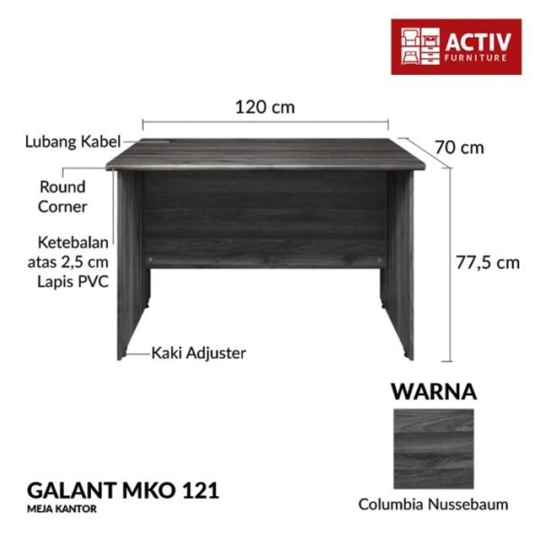TERMURAH ACTIV FURNITURE GALANT MKO 121 MEJA KERJA KONFERENSI KANTOR - Image 2