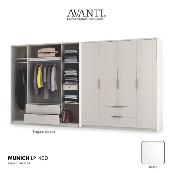 TERMURAH ACTIV FURNITURE AVANTI MUNICH LP 400 LEMARI BAJU MINIMALIS - Image 3