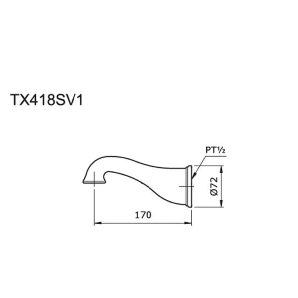 TERMURAH TOTO TX418SV1 KRAN BATHUB / FAUCET BATH SPOUT - Image 2