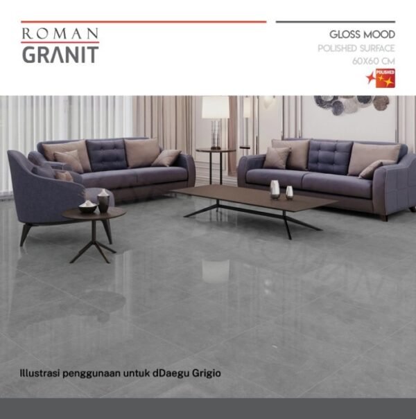 TERMURAH ROMAN GRANIT 60 X 60 GT609753FR dDaegu Grigio - Image 4