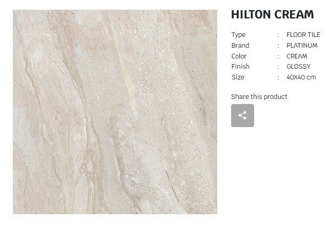 TERMURAH PLATINUM KERAMIK 40/40 HILTON CREAM - Image 2