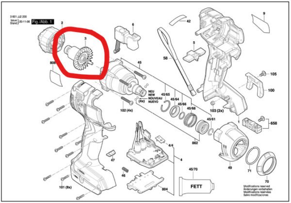TERMURAH 1619P14405 BOSCH ROTOR GDX 18V-200