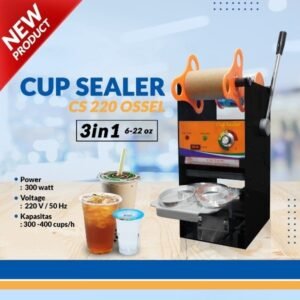 TERMURAH OSSEL PRESS CUP SEALER PRESS TUTUP GELAS CUP AQUA 3IN1 CS 220