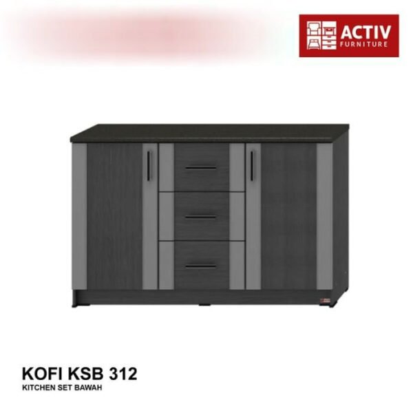 TERMURAH ACTIV FURNITURE KOFI KSB 312 LEMARI DAPUR BAWAH 3 PINTU
