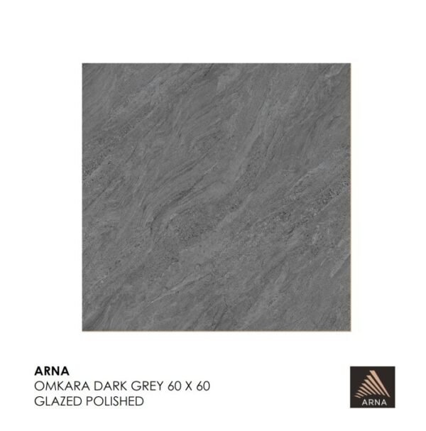 TERMURAH ARNA GRANIT 60 X 60 OMKARA DARK GREY GLAZED POLISHED