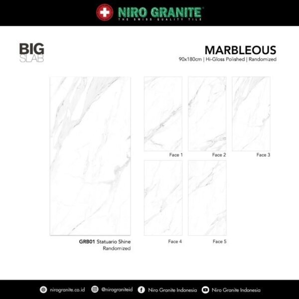 TERMURAH NIRO GRANIT 90 X 180 GRB01 BIG SLAB MARBLEOUS HIGLOSS POLISHE - Image 2
