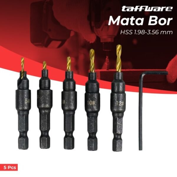 TERMURAH TAFFWARE VASTAR MATA BOR BIT HSS 1.98-3.56 MM 5 PCS -SV-VDB26