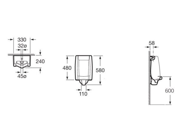 TERMURAH URINAL ROCA BANA STANDARD / URINOIR PLUS FLUSH VALVE - Image 2