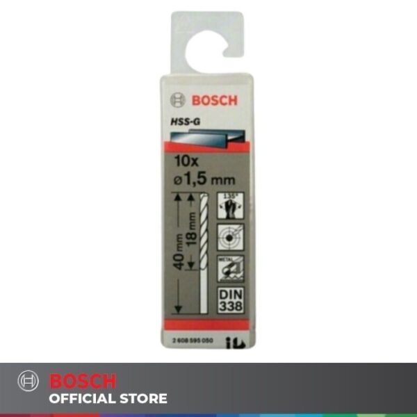 TERMURAH BOSCH MATA BOR HSS-G METAL DRILL BIT 1.5 MM X 10 PCS