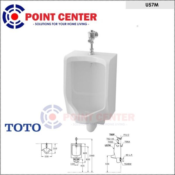 TERMURAH TOTO U57M URINAL COMPLETE PUSH LOCAL / URINOIR