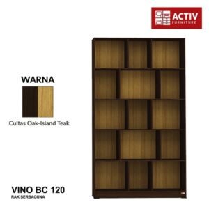 TERMURAH ACTIV FURNITURE VINO BC 120 X 210 CM RAK BUKU BESAR 5 SUSUN
