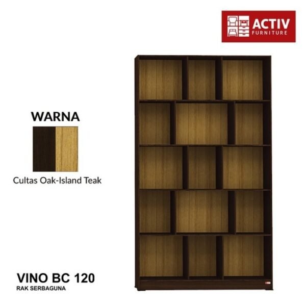 TERMURAH ACTIV FURNITURE VINO BC 120 X 210 CM RAK BUKU BESAR 5 SUSUN