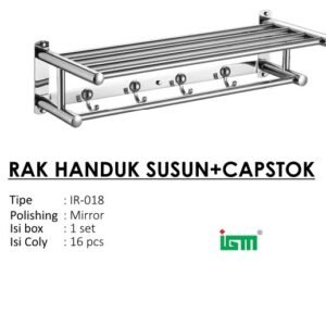 TERMURAH IGM IR-018 RAK DINDING KAMAR MANDI GANTUNGAN HANDUK BAJU