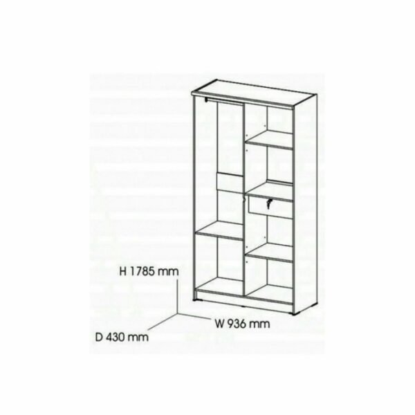 TERMURAH ACTIV FURNITURE WINN LP 202 LEMARI PAKAIAN 2 PINTU KACA - Image 4