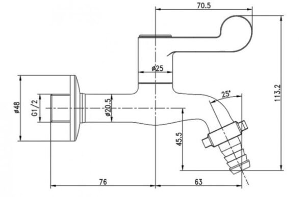 TERMURAH WASSER TL3-030 Kran Air Tembok Taman Hose neeple CONNECTOR - Image 3