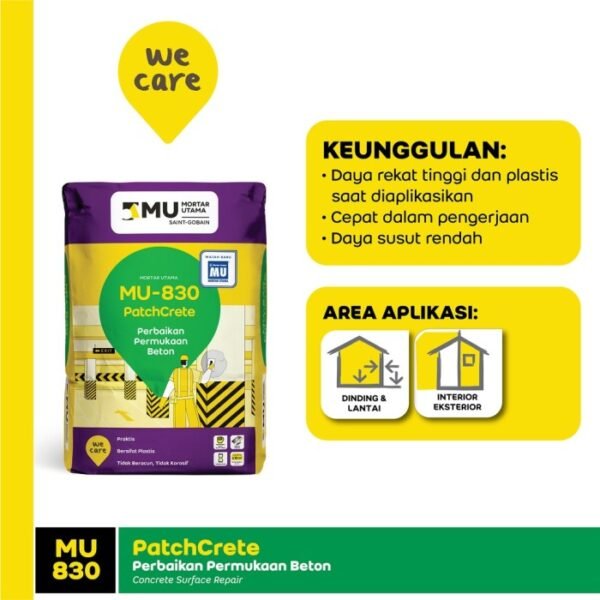 TERMURAH MORTAR UTAMA MU-830 PATCHCREATE PERMUKAAN BETON 40KG - Image 3