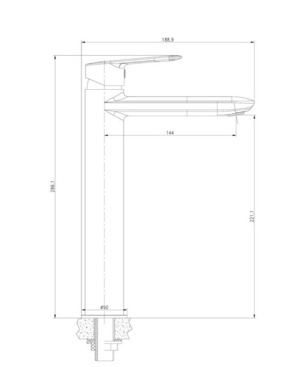 TERMURAH WASSER TBA X 632 Kran Wastafel Keran Air Dingin - Image 4