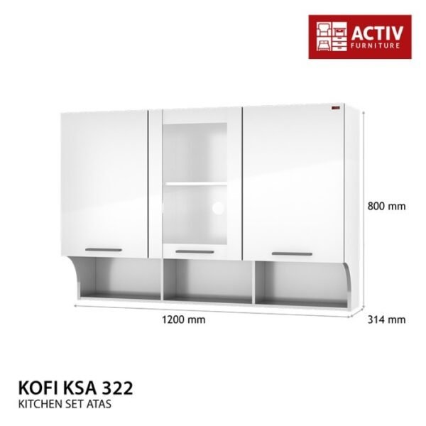 TERMURAH ACTIV FURNITURE KOFI KSA 322 LEMARI DAPUR ATAS 3 PINTU - Image 2