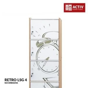 TERMURAH ACTIV FURNITURE RETRO LSG 4 LEMARI RAK BUKU 4 SUSUN