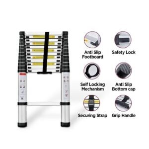 TERMURAH DENKO TLA 11 Tangga Telecopic Tunggal 11 Steps 3.2M