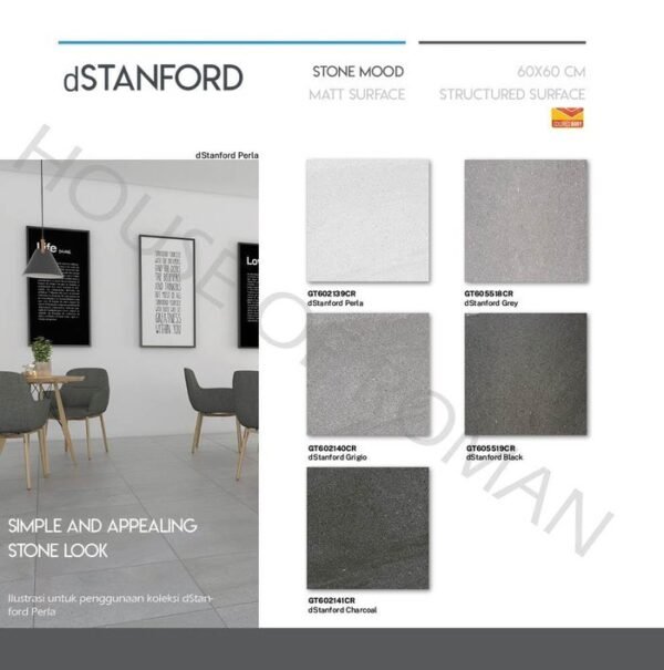 TERMURAH ROMAN GRANIT 60 X 60 GT602141CR DSTANFORD CHARCOAL - Image 3
