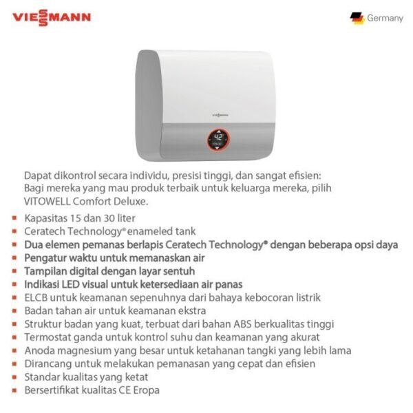 TERMURAH WATER HEATER VIESSMANN 30L 800WATT VITOWELL COMFORT D1 - Image 2