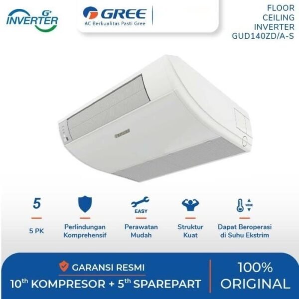 TERMURAH GREE 5 PK GUD140ZD/A-S U-MATCH FLOOR CEILING INVERTER