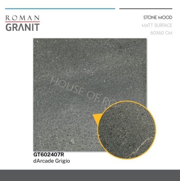TERMURAH ROMAN GRANIT 60 X 60 GT602407R DARCADE GRIGIO - Image 4