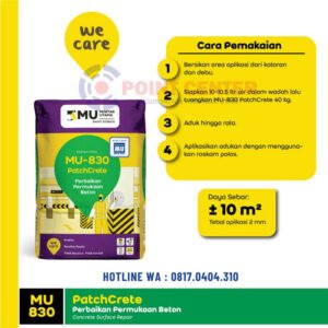 TERMURAH MORTAR UTAMA MU-830 PATCHCREATE PERMUKAAN BETON 40KG