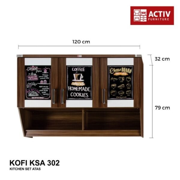 TERMURAH ACTIV FURNITURE KOFI KSA 302 LEMARI DAPUR ATAS 3 PINTU - Image 3