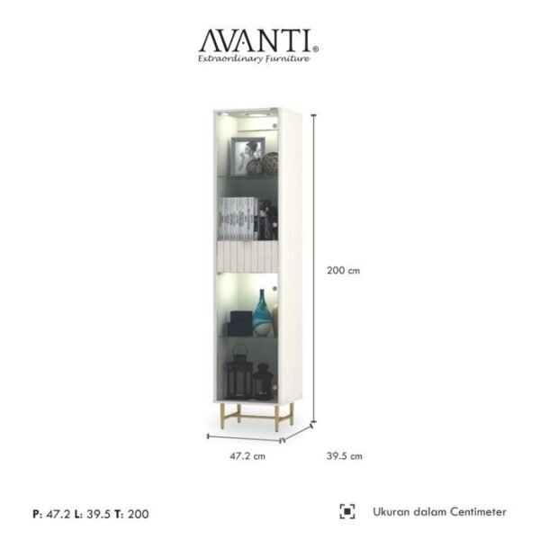 TERMURAH ACTIV FURNITURE AVANTI MUNICH LH 50 LEMARI HIAS / RAK KACA - Image 2