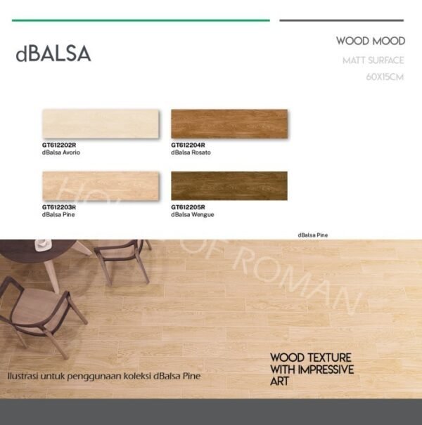 TERMURAH ROMAN GRANIT 15 X 60 GT612205R DBALSA WENGUE - Image 3