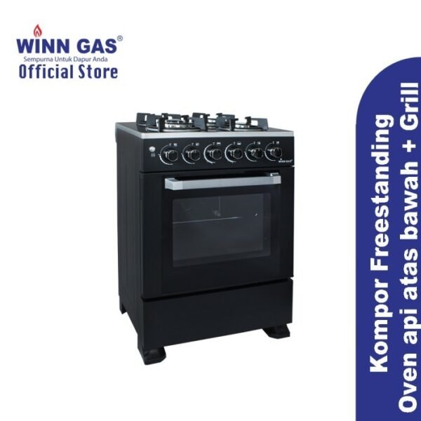 TERMURAH WINN GAS KOMPOR FREESTANDING + OVEN GRILL W5090A - HITAM - Image 2