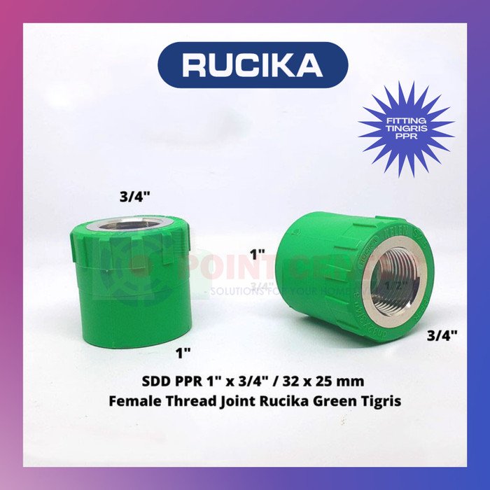 TERMURAH SDD SOK DRAT DALAM PPR 3/4 25MM FEMALE SOCK RUCIKA TIGRIS