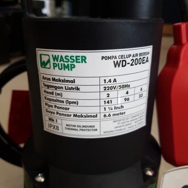 TERMURAH WASSER WD 200 EA 200W Pompa Celup Bersih Drainase SUBMERSIBLE - Image 2