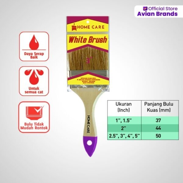 TERMURAH HOME CARE KUAS CAT WHITE BRUSH 1 INCHI - Image 3