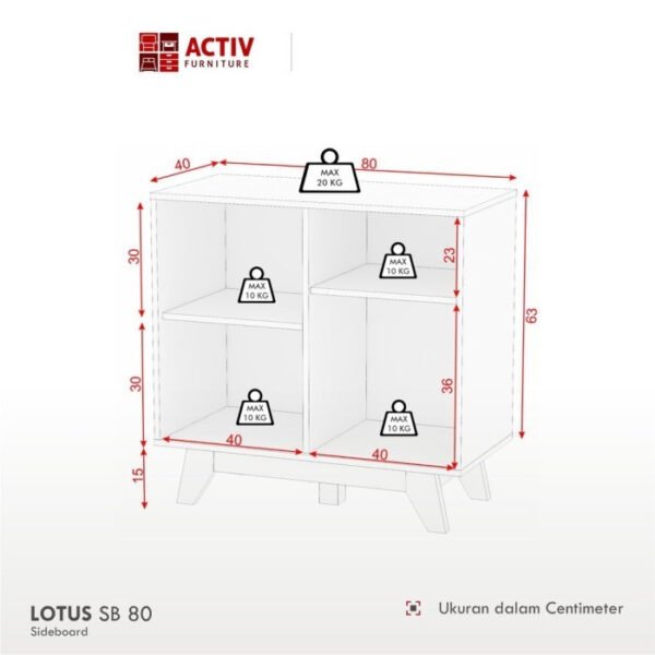 TERMURAH ACTIV FURNITURE LOTUS SB 80 X 75 CM NAKAS MEJA SAMPING BED - Image 4