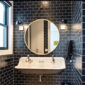 TERMURAH KERAMIK MUSTIKA BEVEL BATA 10X20 BLACK DINDING