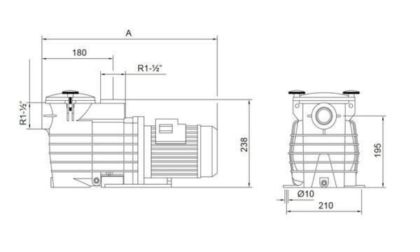 TERMURAH KRIPSOL POMPA KOLAM RENANG ONDINA OK 71 T1 (0,75 PK 0,75 KW) - Image 2