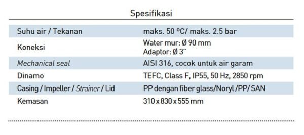 TERMURAH KRIPSOL POMPA KOLAM RENANG KA 3” 300B M 3 PK - Image 3