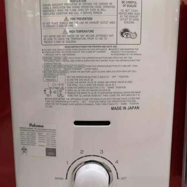 TERMURAH PH-5RX PALOMA WATER HEATER PEMANAS AIR GAS 5L - Image 3