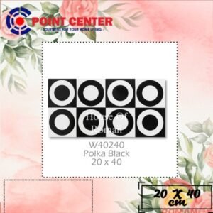 TERMURAH ROMAN KERAMIK 20 X 40 W40240 POLKA BLACK GOL C