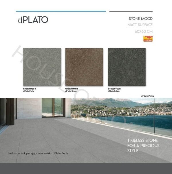 TERMURAH ROMAN GRANIT 60 X 60 GT602075CR DPLATO GRIGIO - Image 3