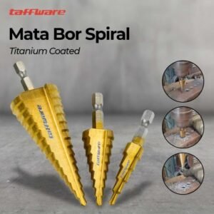 TERMURAH TAFFWARE MATA BOR SET 3 PCS Spiral Titanium Coated
