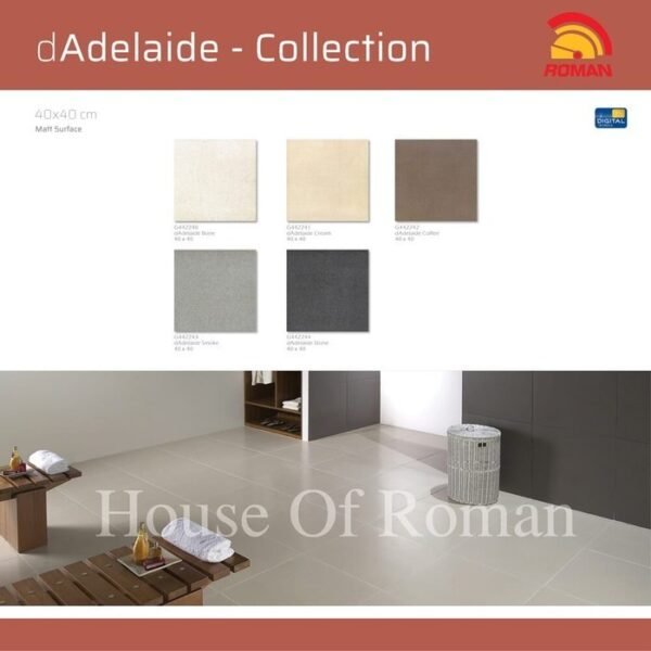 TERMURAH ROMAN KERAMIK 40 X 40 G442243 DADELAIDE SMOKE GOL A - Image 4