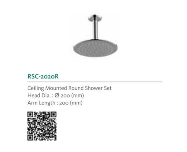 TERMURAH WASSER RSC-2020R Kepala Shower Bulat ROUND SHOWER CORNER - Image 2