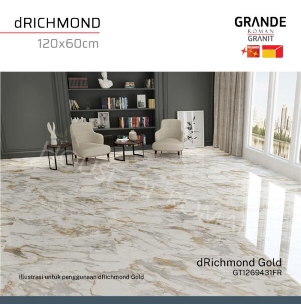 TERMURAH ROMAN GRANDE 120 X 60 GT1269431FR DRICHMOND GOLD - Image 5