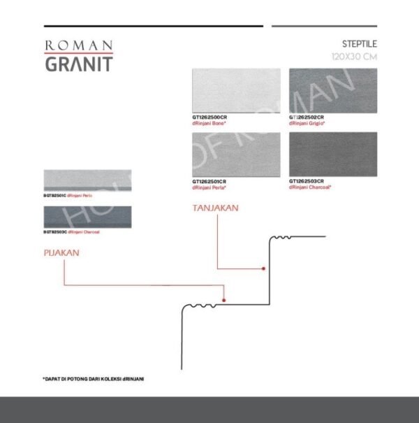 TERMURAH ROMAN GRANIT STEP TILE 30 X 120 BGTB2501C DRINJANI PERLA - Image 4