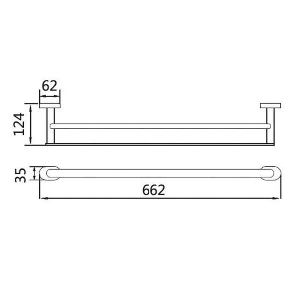 TERMURAH WASSER DT-2808 Rak Gantungan Handuk Baju DOUBLE TOWEL BAR - Image 2